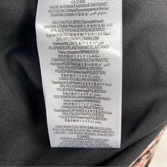 BCBGMaxAzria Brenda Bandage Dress Patterned Black Pink 4 Sleeveless Sheer Top - Picture 13 of 14